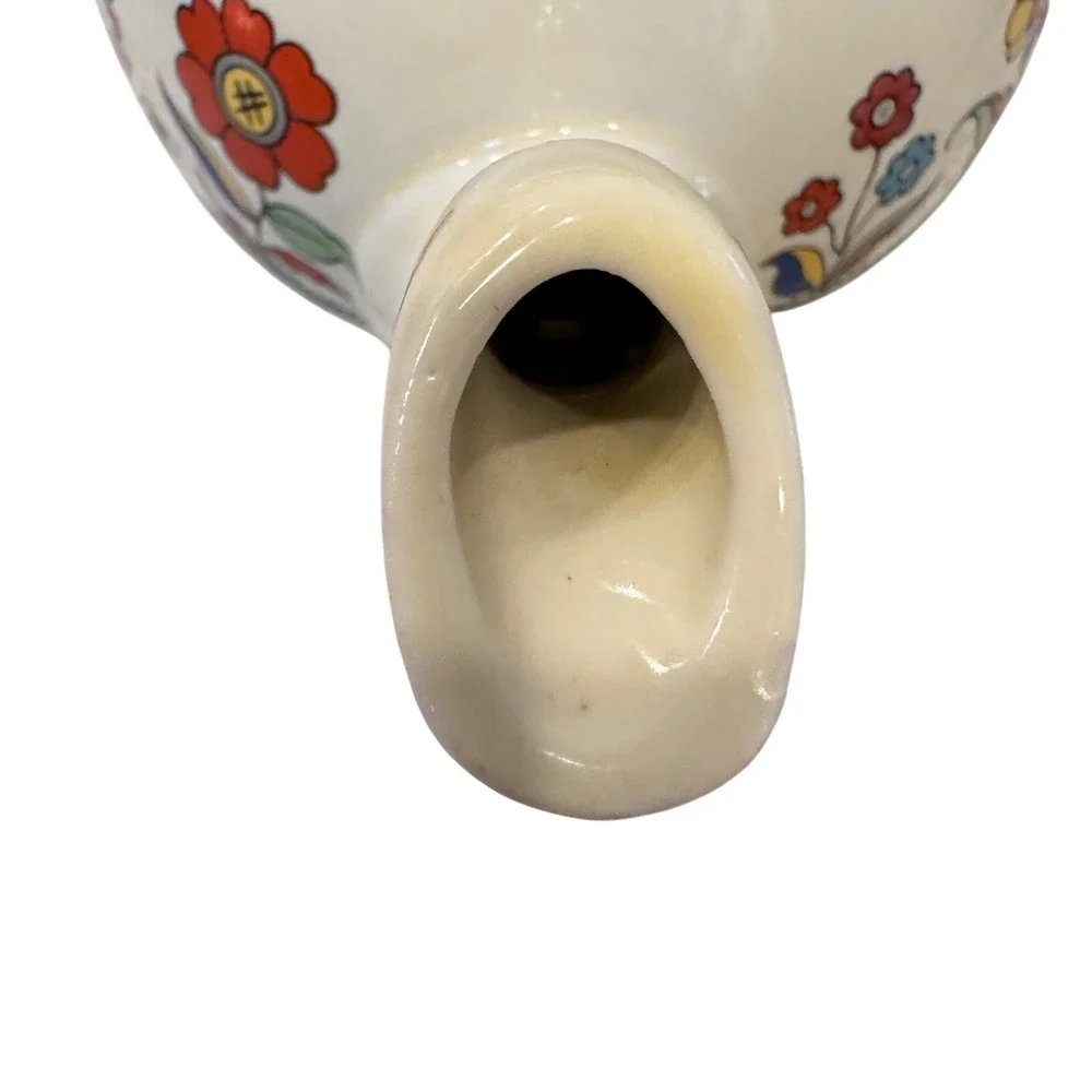 Hall's Superior Quality‎ Teapot USA RARE Meadow Flower Streamline No Lid1930's